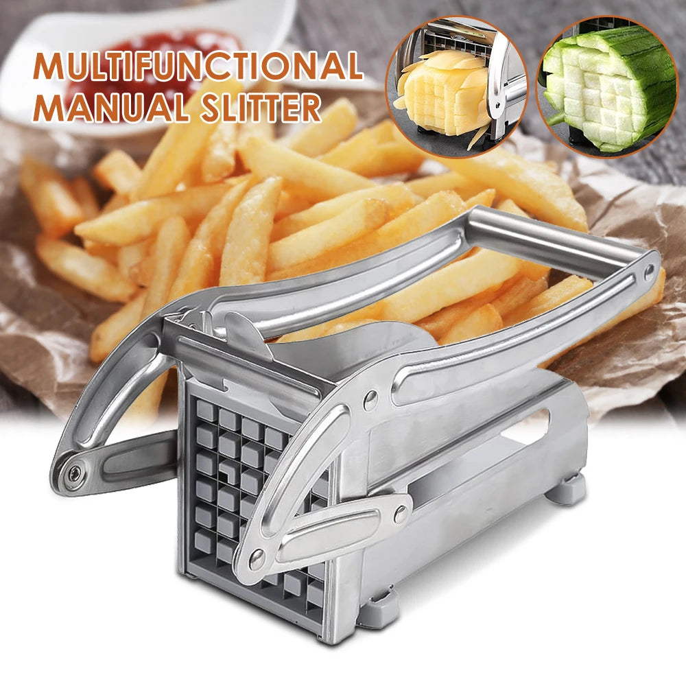 Coupe pommes de terre en acier inoxydable | Coupe-frites manuel