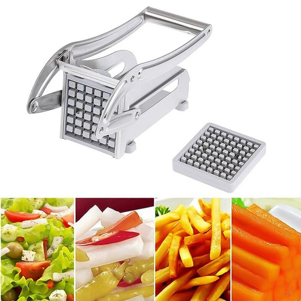 Coupe pommes de terre en acier inoxydable | Coupe-frites manuel